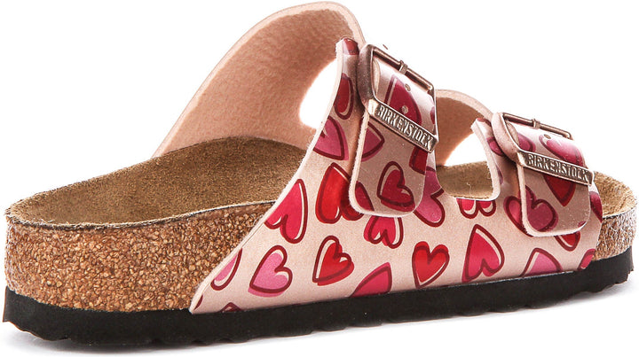 Birkenstock Arizona-sandaler | kopparfärgad Birko-Flor – hjärtmönster för barn – normal passform
