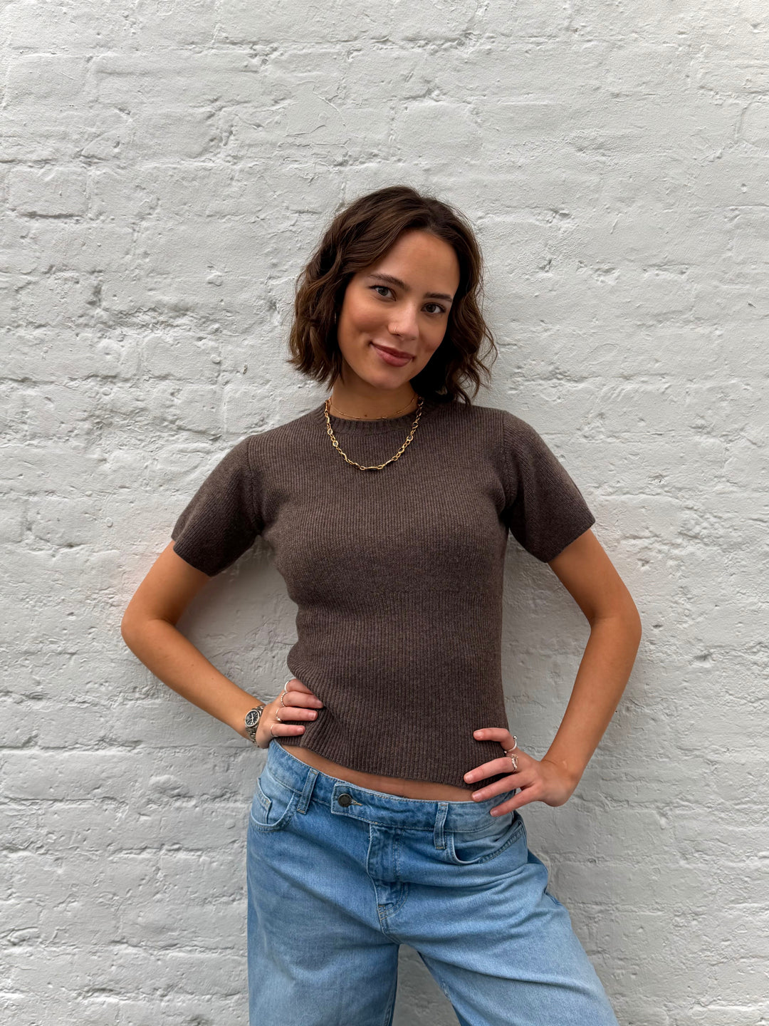 Top en maille Sofie - Marron