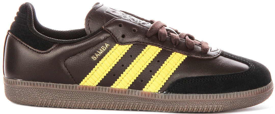 Adidas Samba OG In Dark Brown Yellow For Men