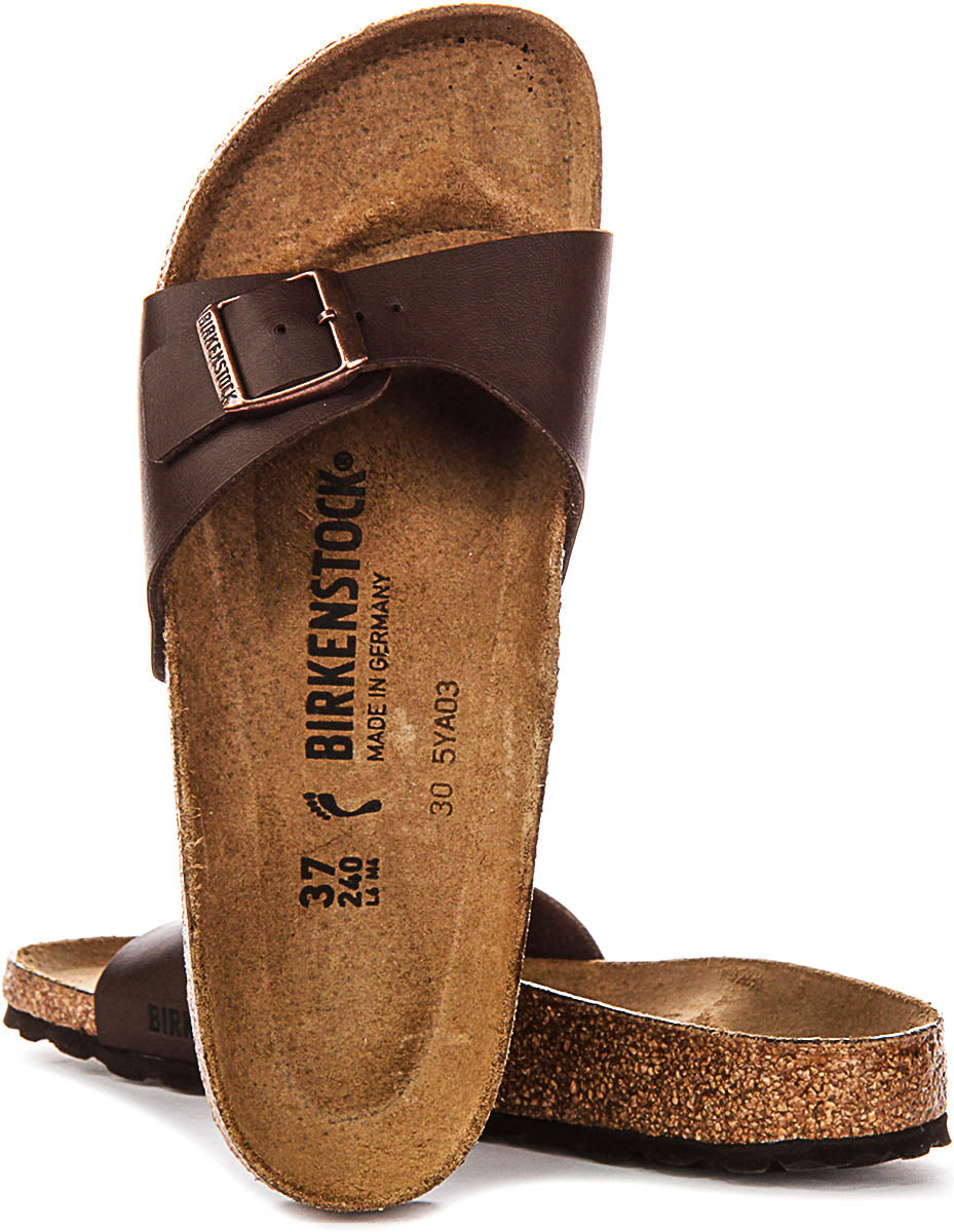 Birkenstock Madrid-sandaler | mörkbrun Birko-Flor för kvinnor – smal passform