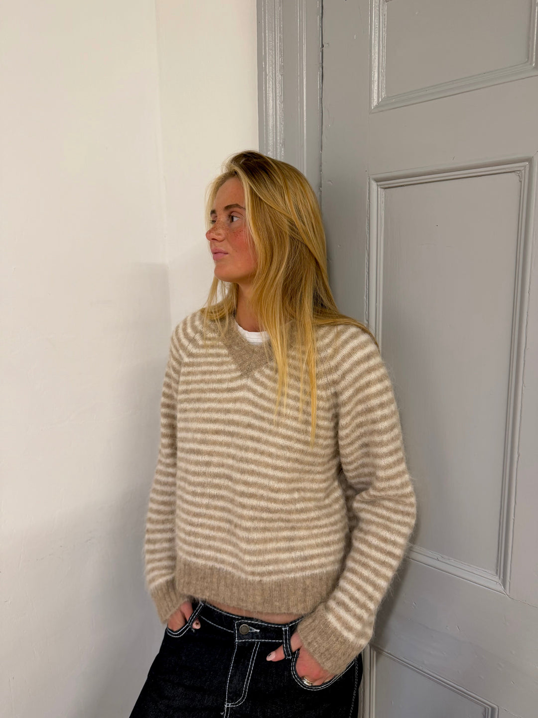 Orla Jumper - Beige Stripe