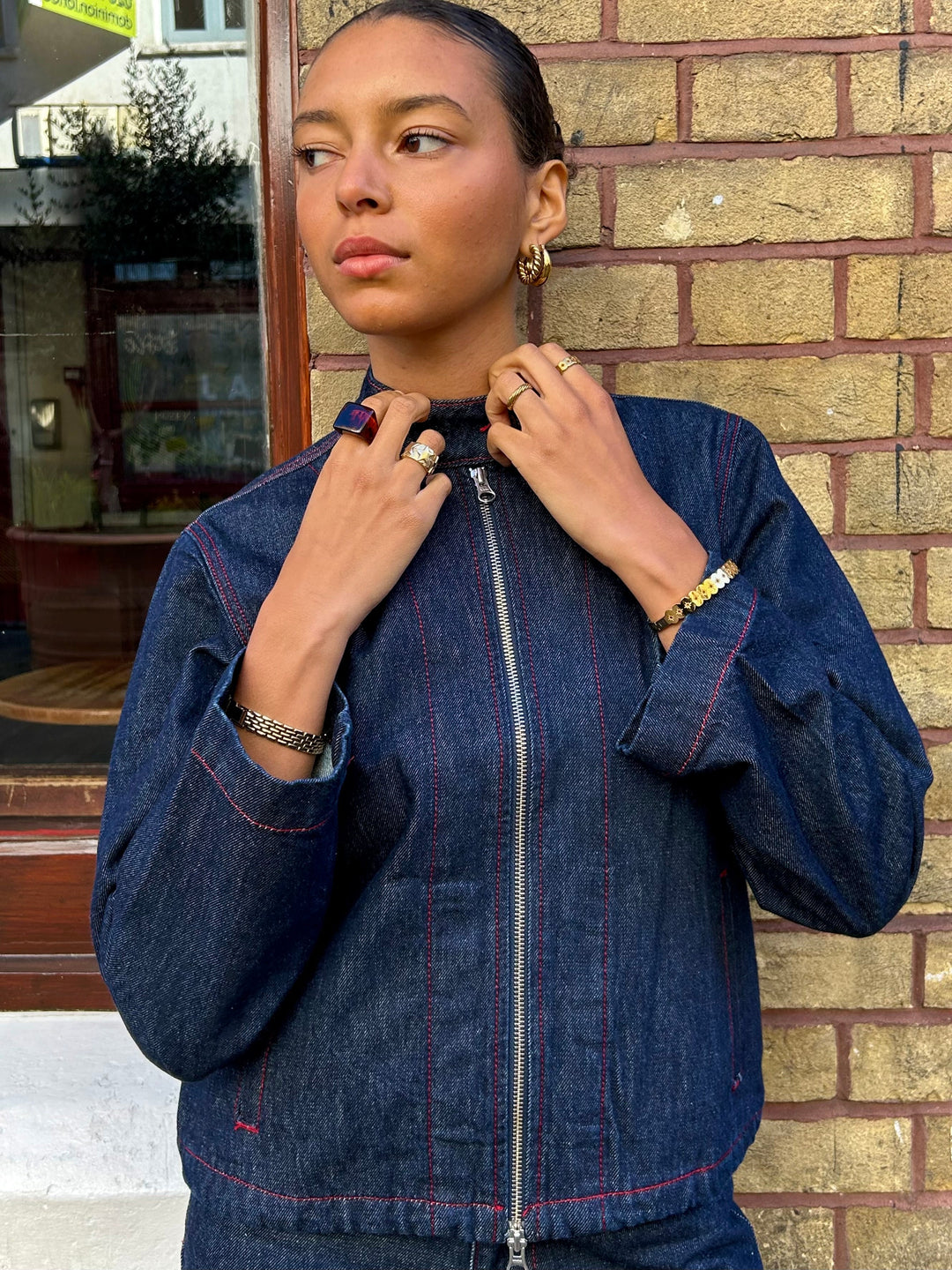 Veste Nina - Indigo et rouge