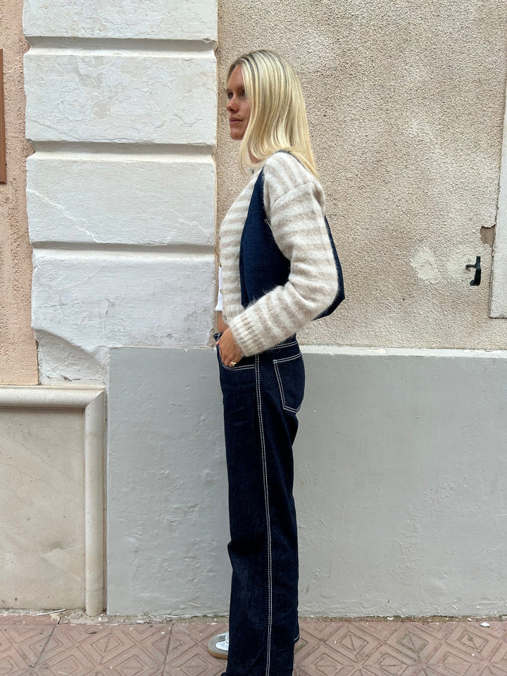 Evie Vest - Beige Streep