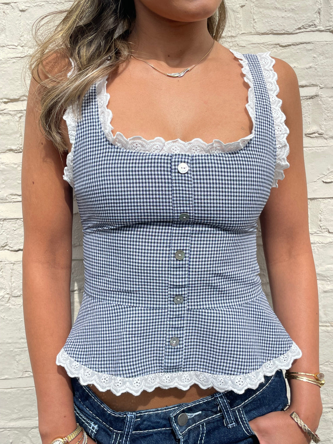 Haut Lola - Vichy Bleu