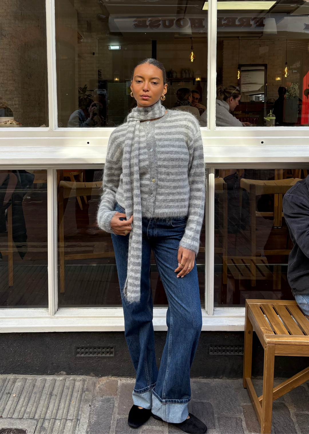 Cardigan Evie - Rayures Grises