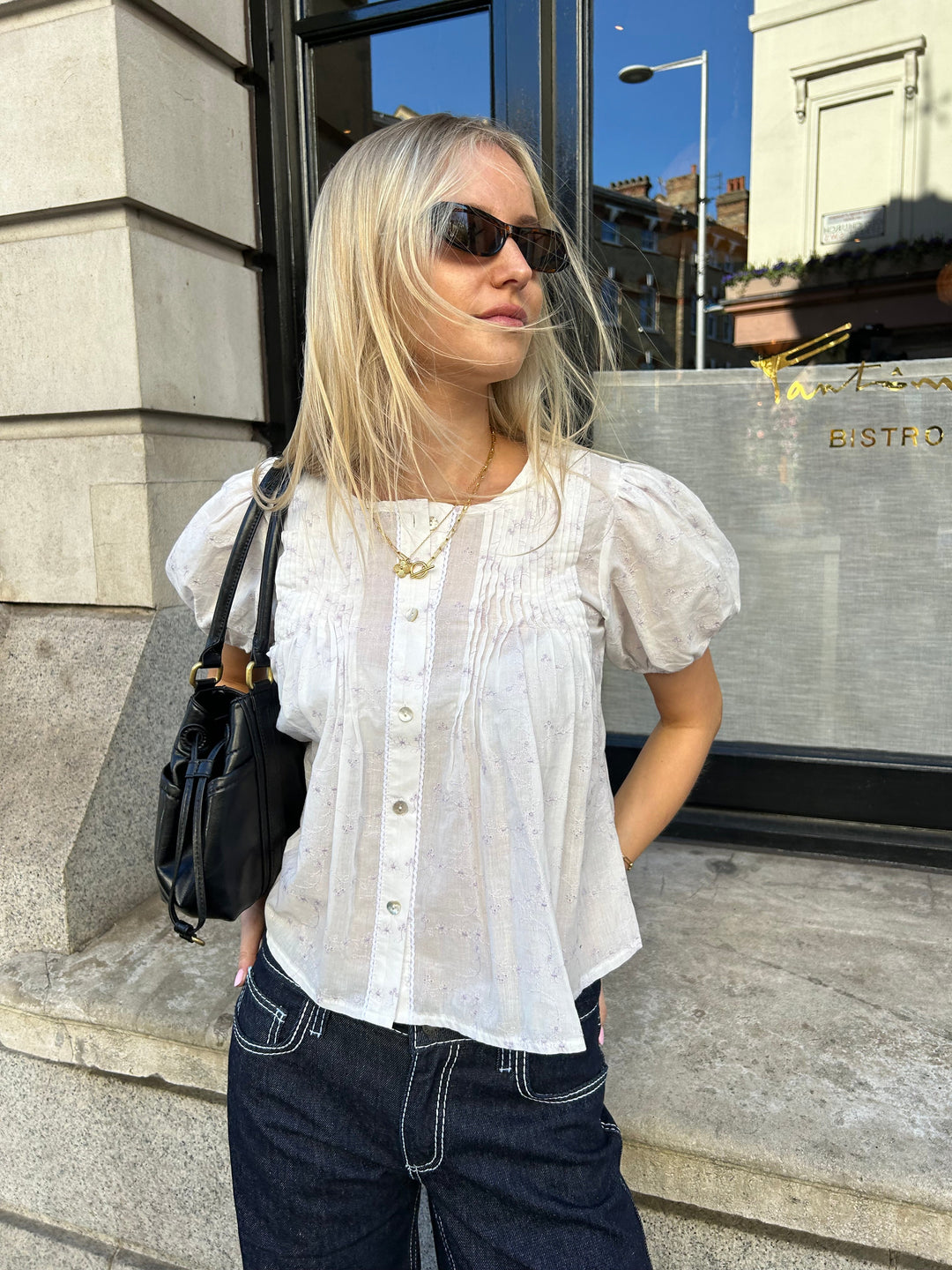 Blouse Poppy - Blanche & Lilas