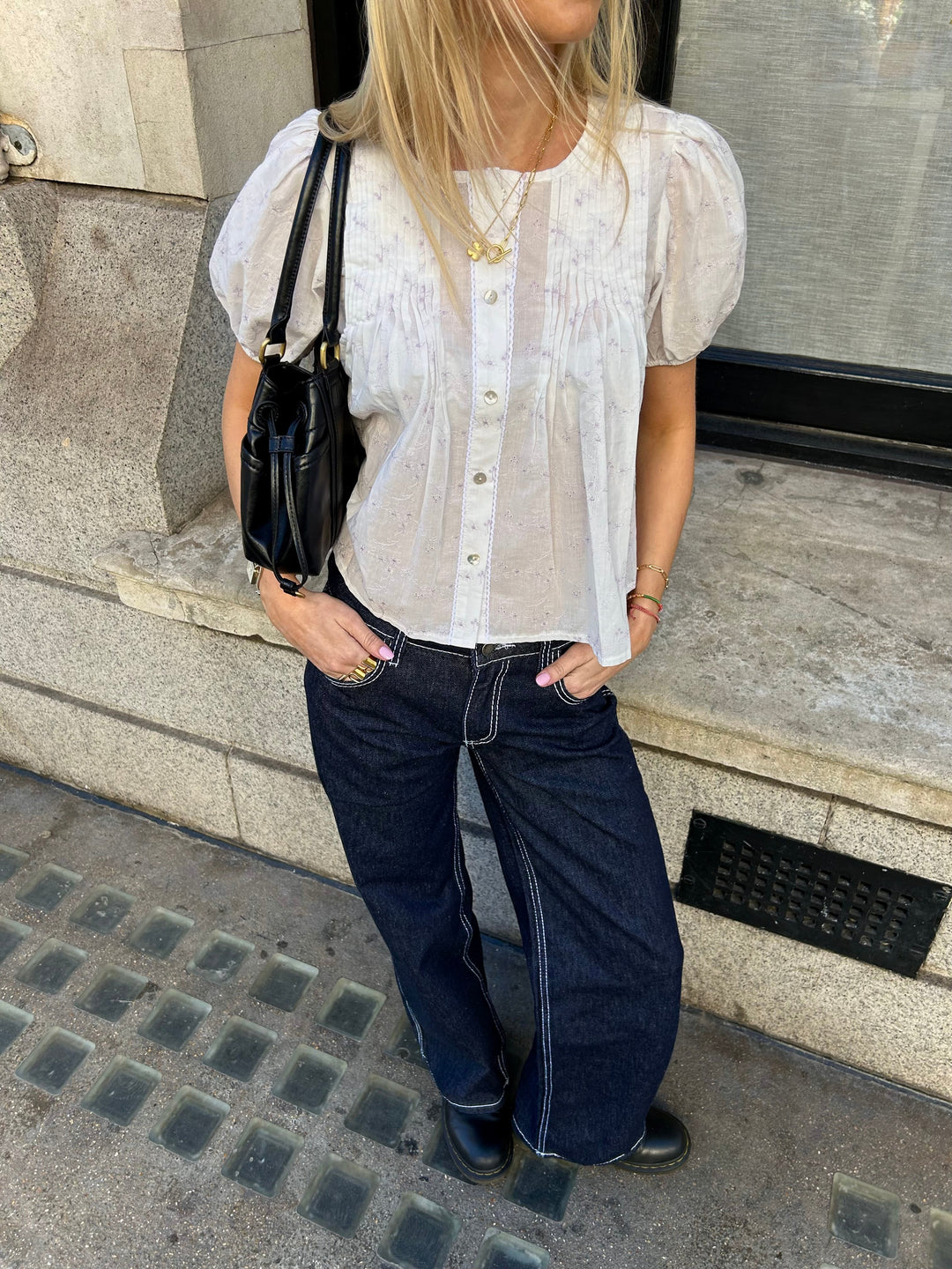 Blouse Poppy - Blanche & Lilas