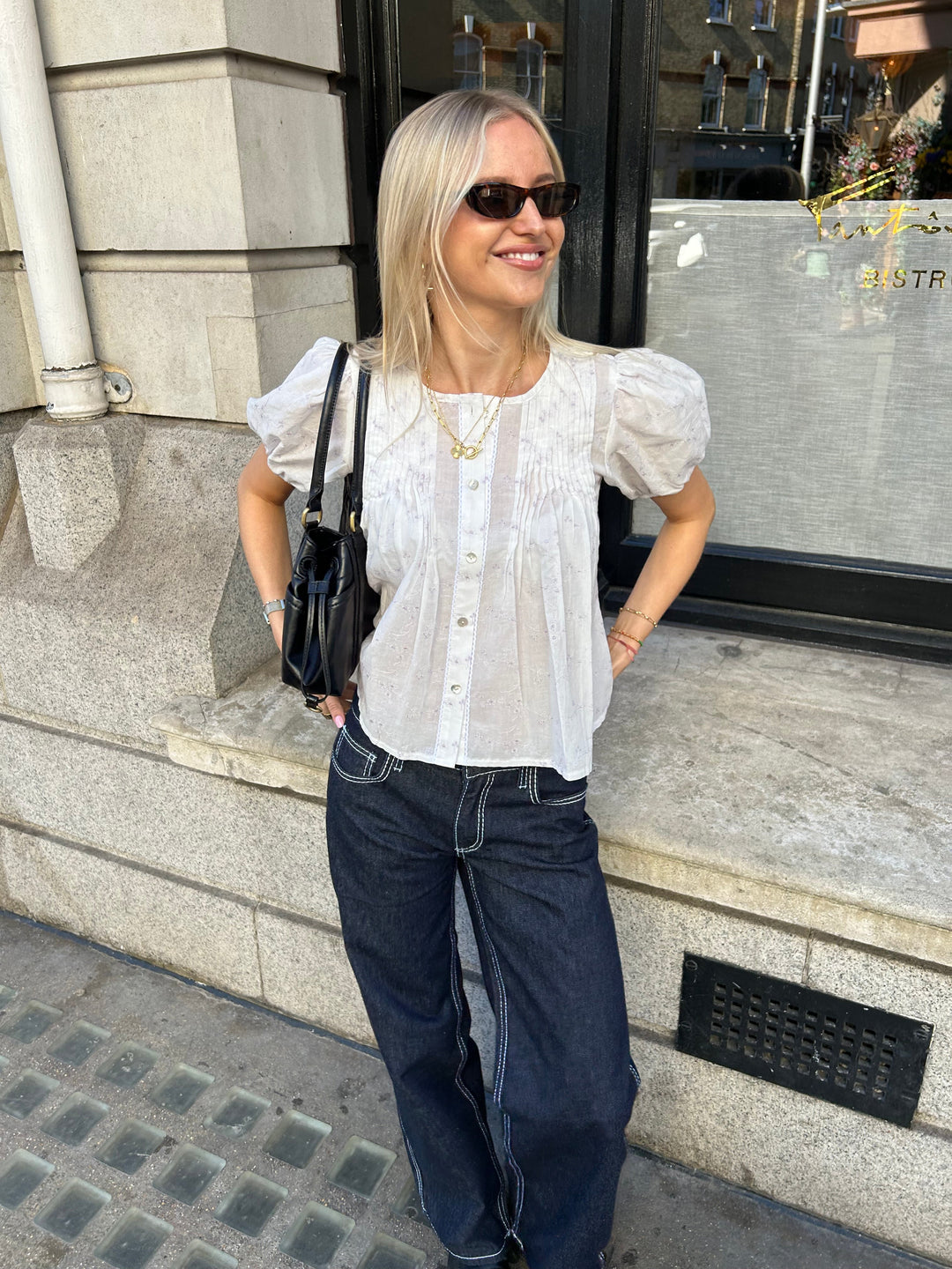 Blouse Poppy - Blanche & Lilas