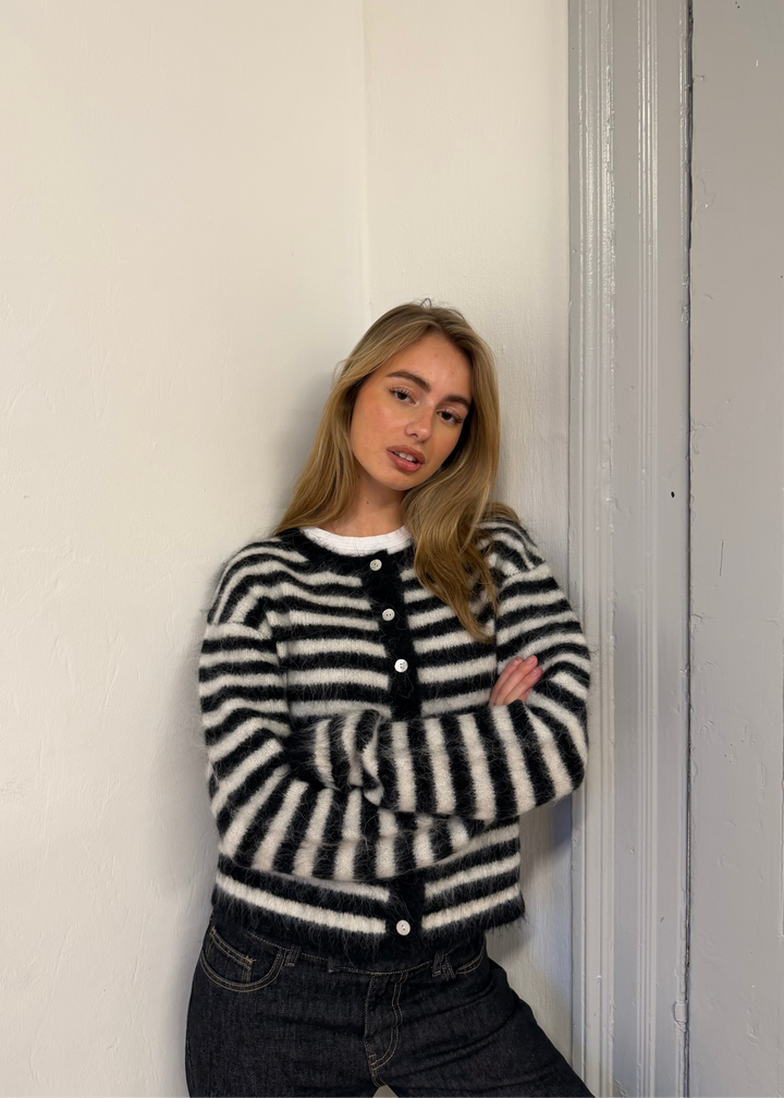 Evie Vest - Zwart Gestreept