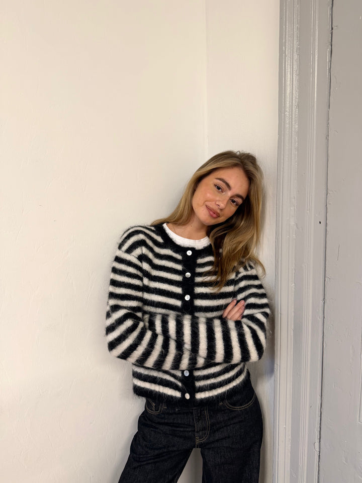 Evie Vest - Zwart Gestreept