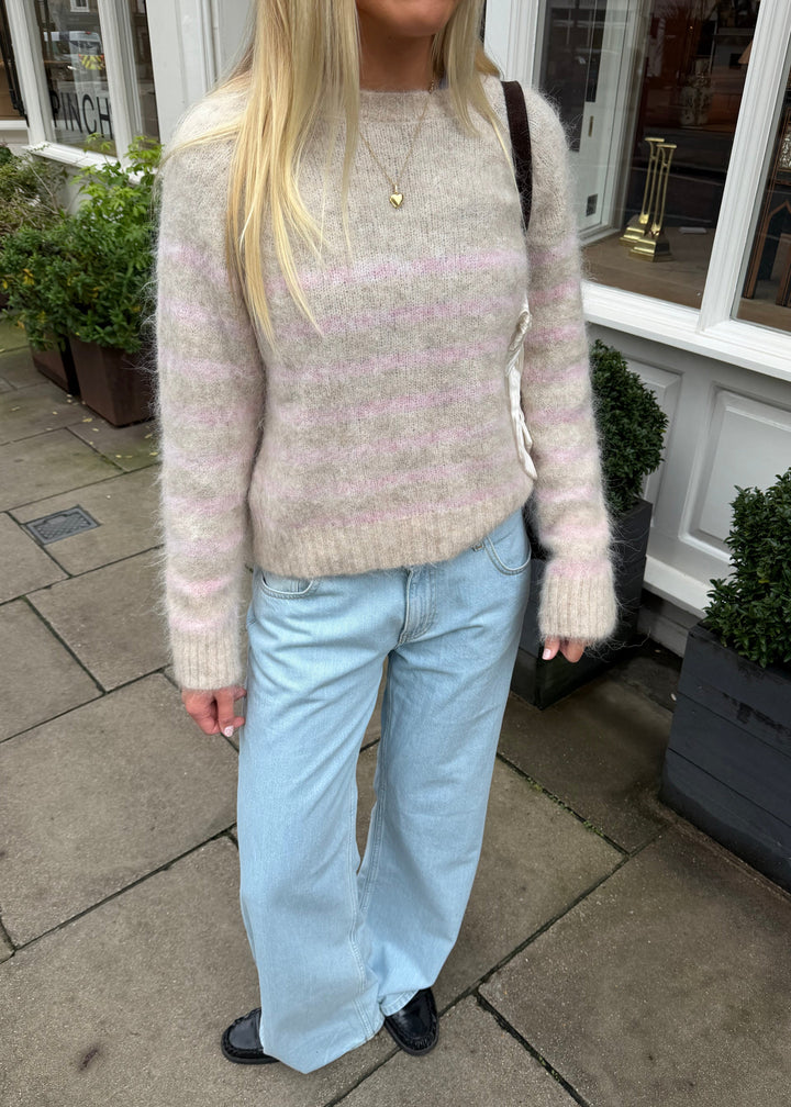 Cara Trui - Beige & Roze