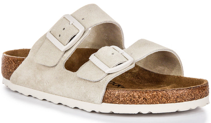 Birkenstock Arizona-sandaler | Ljusgrå Birko-Flor för kvinnor – normal passform