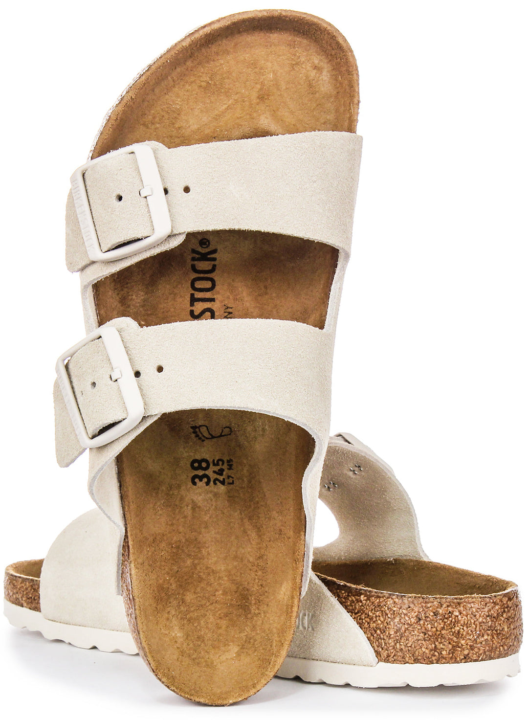 Birkenstock Arizona-sandaler | Ljusgrå Birko-Flor för kvinnor – normal passform
