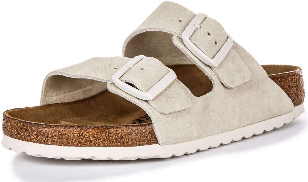Birkenstock Arizona-sandaler | Ljusgrå Birko-Flor för kvinnor – normal passform