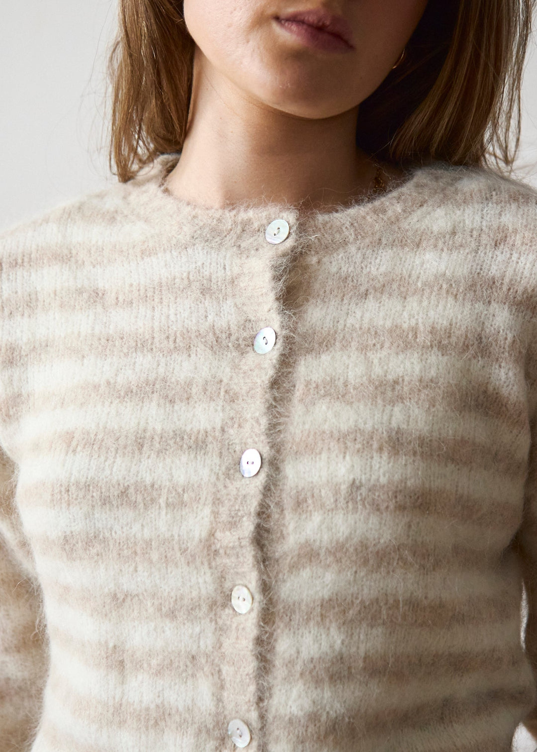 Evie Vest - Beige Streep