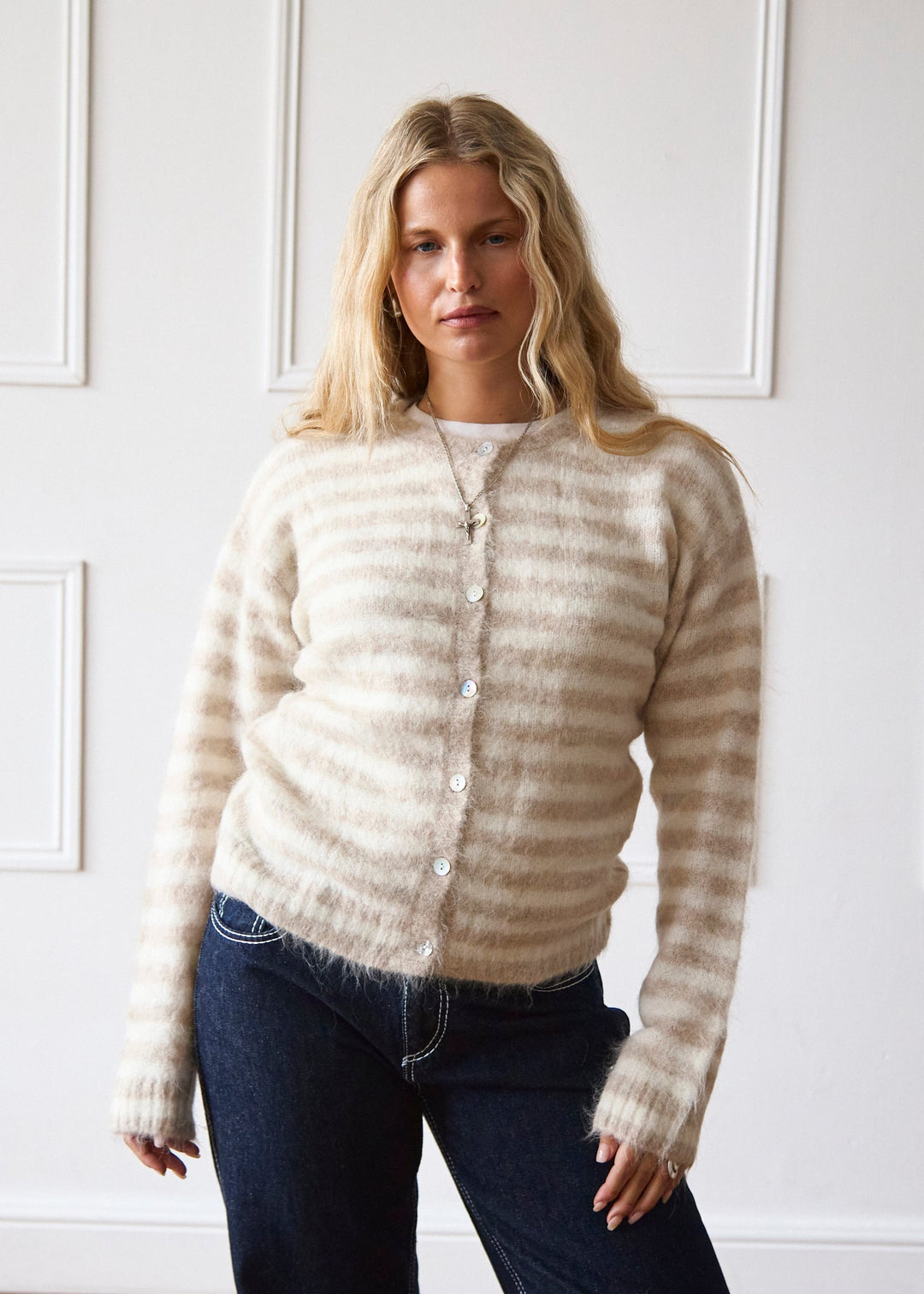 Evie Vest - Beige Streep