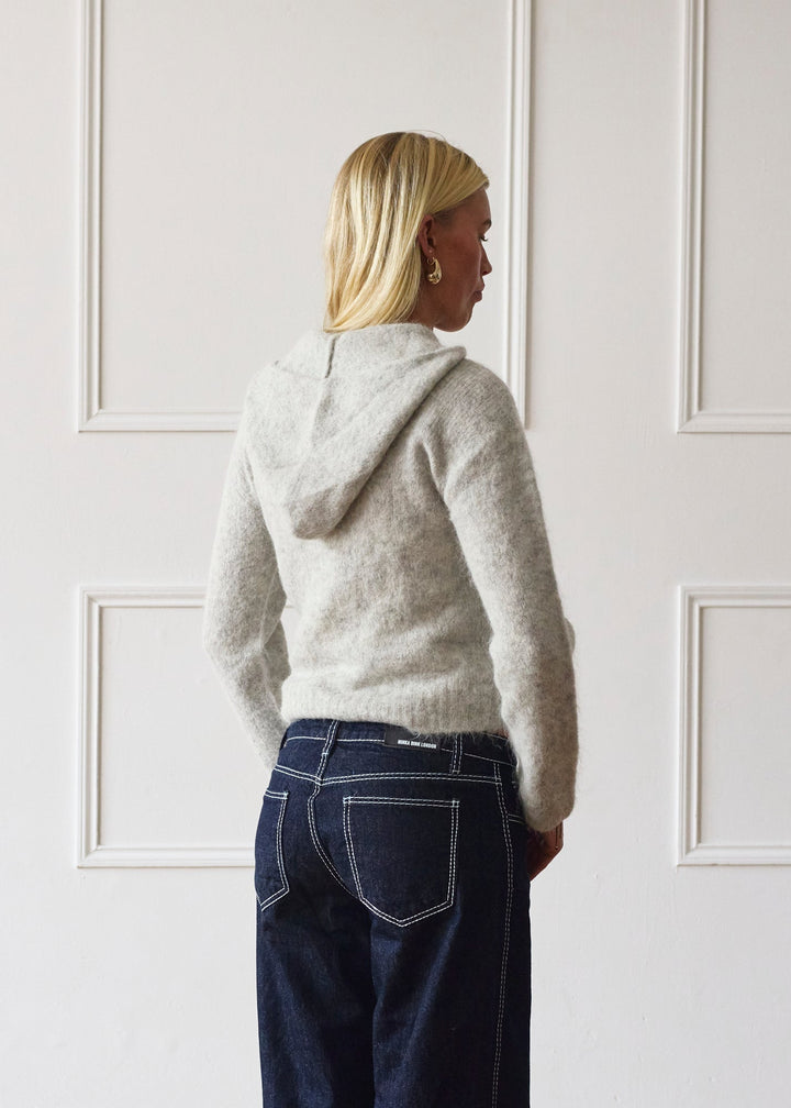 Sweat à Capuche Zippé Double - Gris Clair