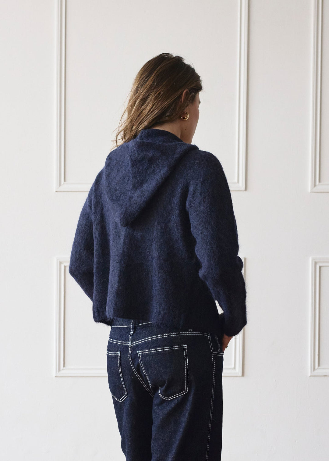 Sweat à Capuche Zippé Double - Marine