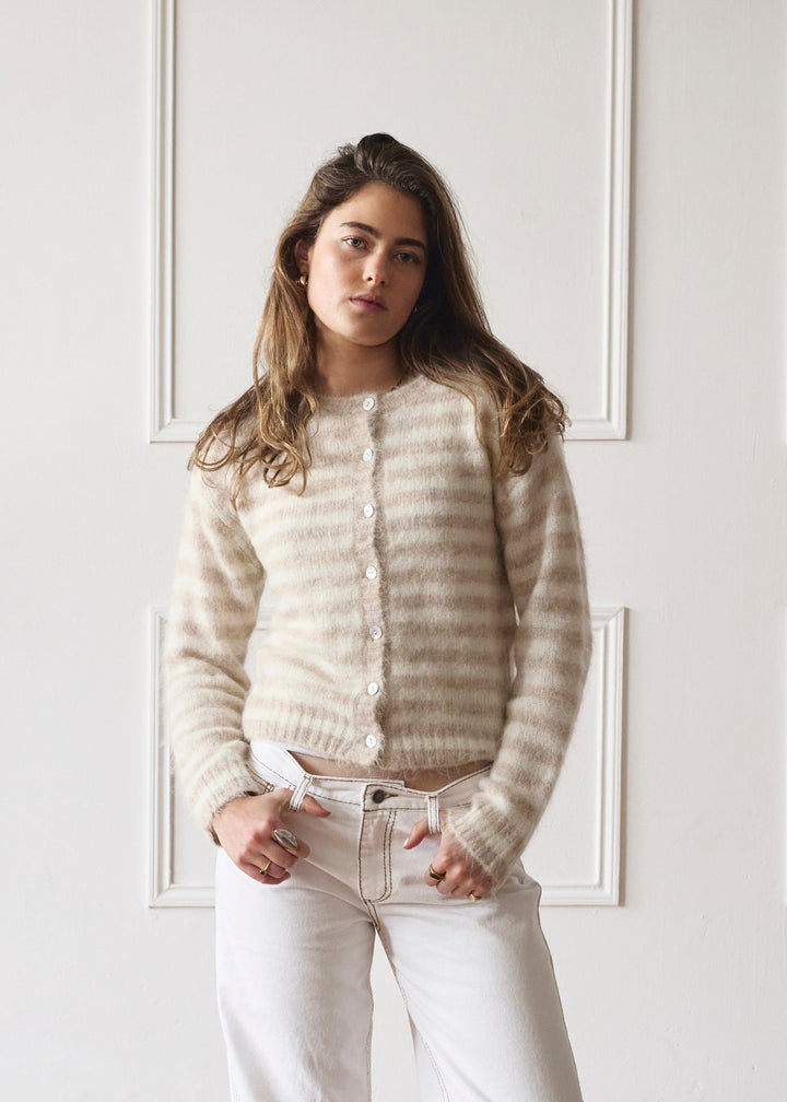 Evie Vest - Beige Streep
