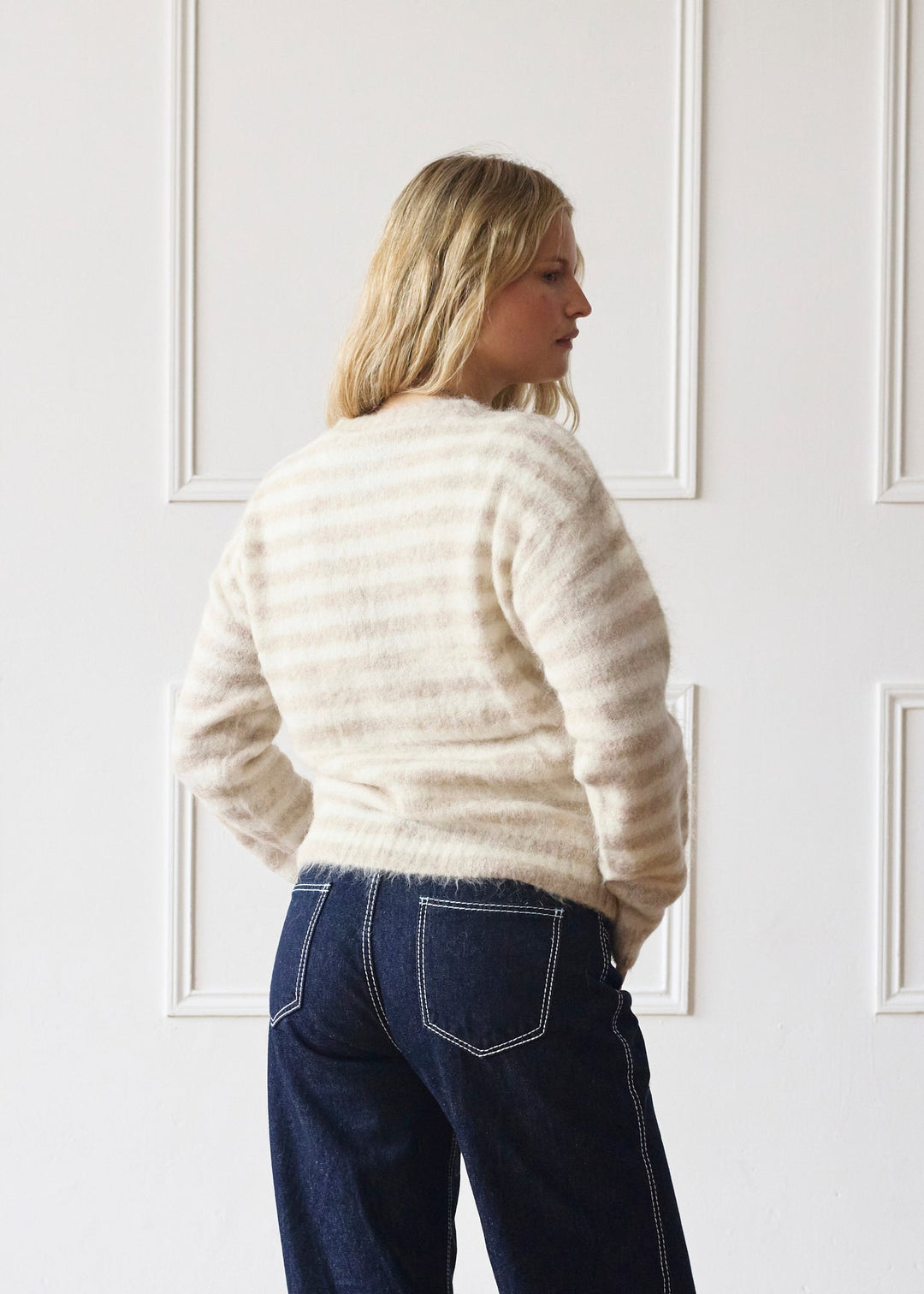 Evie Vest - Beige Streep