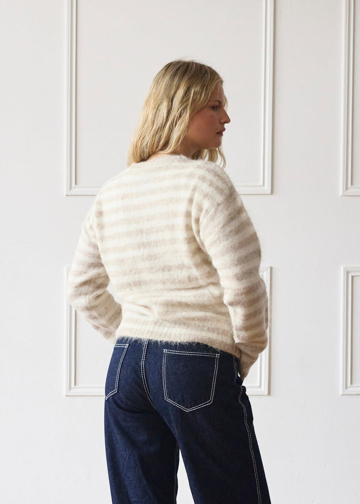 Evie Vest - Beige Streep