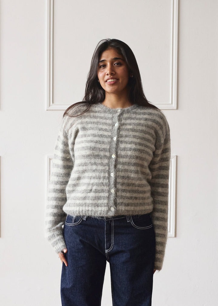 Cardigan Evie - Rayures Grises