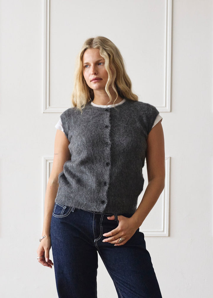 Gilet en Maille - Gris Foncé