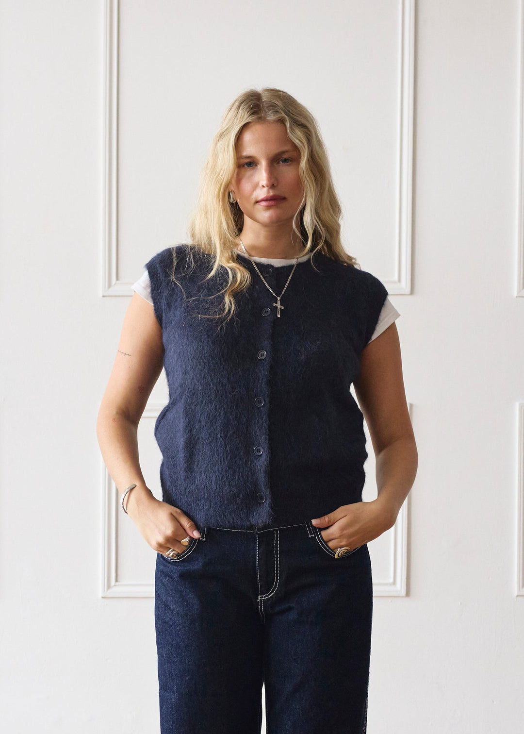 Knit Vest - Navy