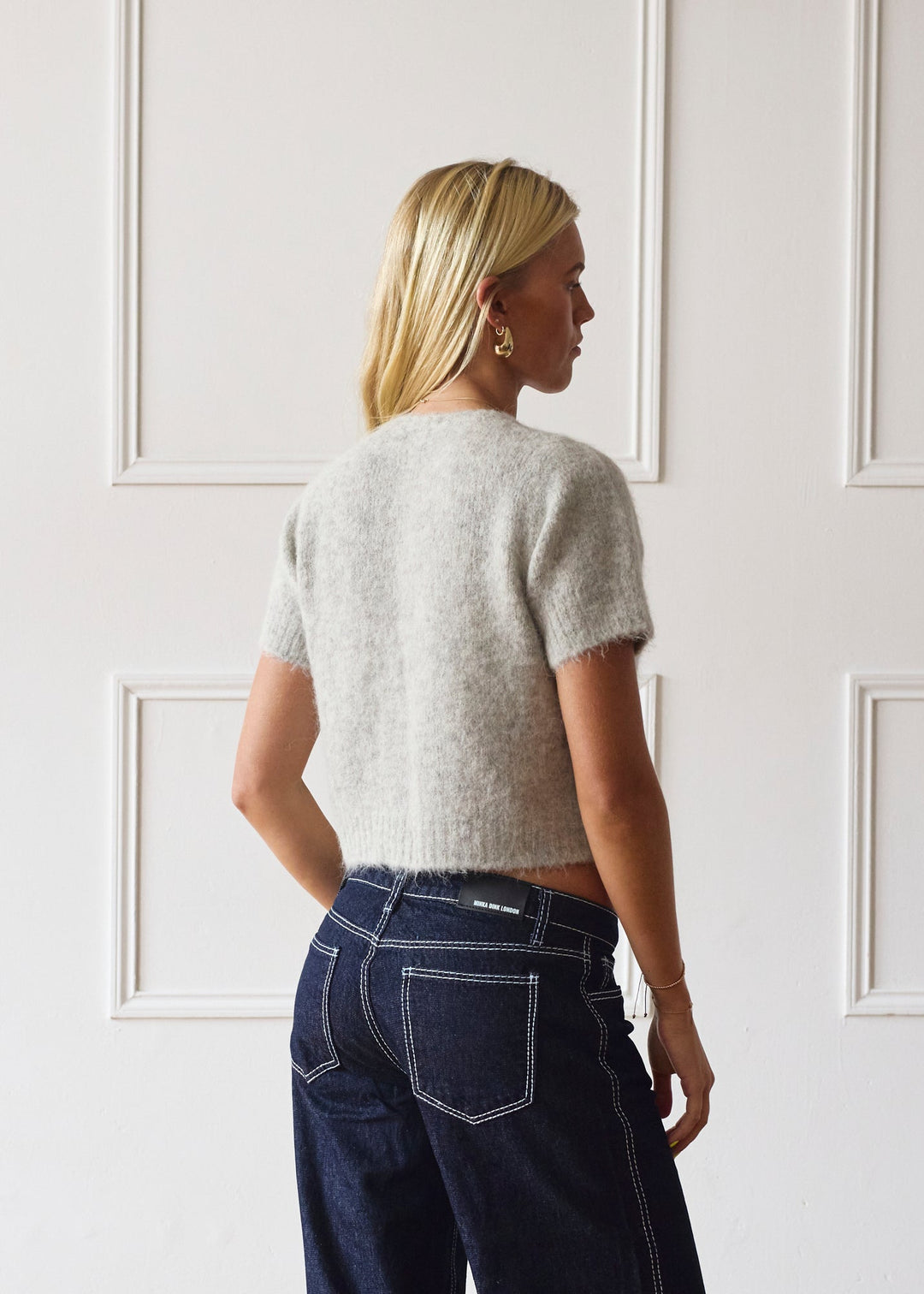 Pull à Manches Courtes - Gris Clair