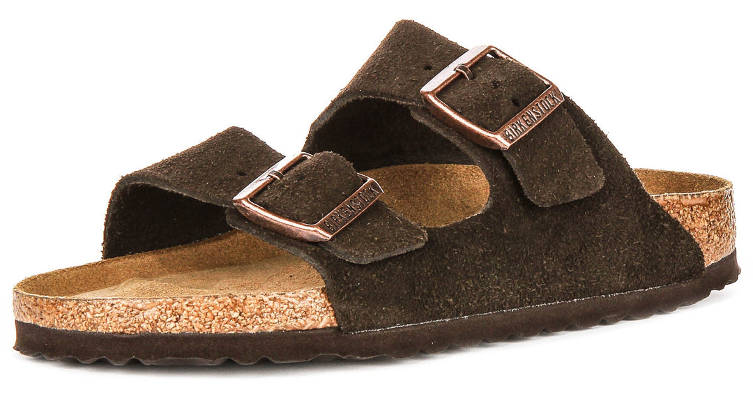 Birkenstock Arizona-sandaler | Mockaläder i mockafärg – Soft Footbed för män och kvinnor – smal läst