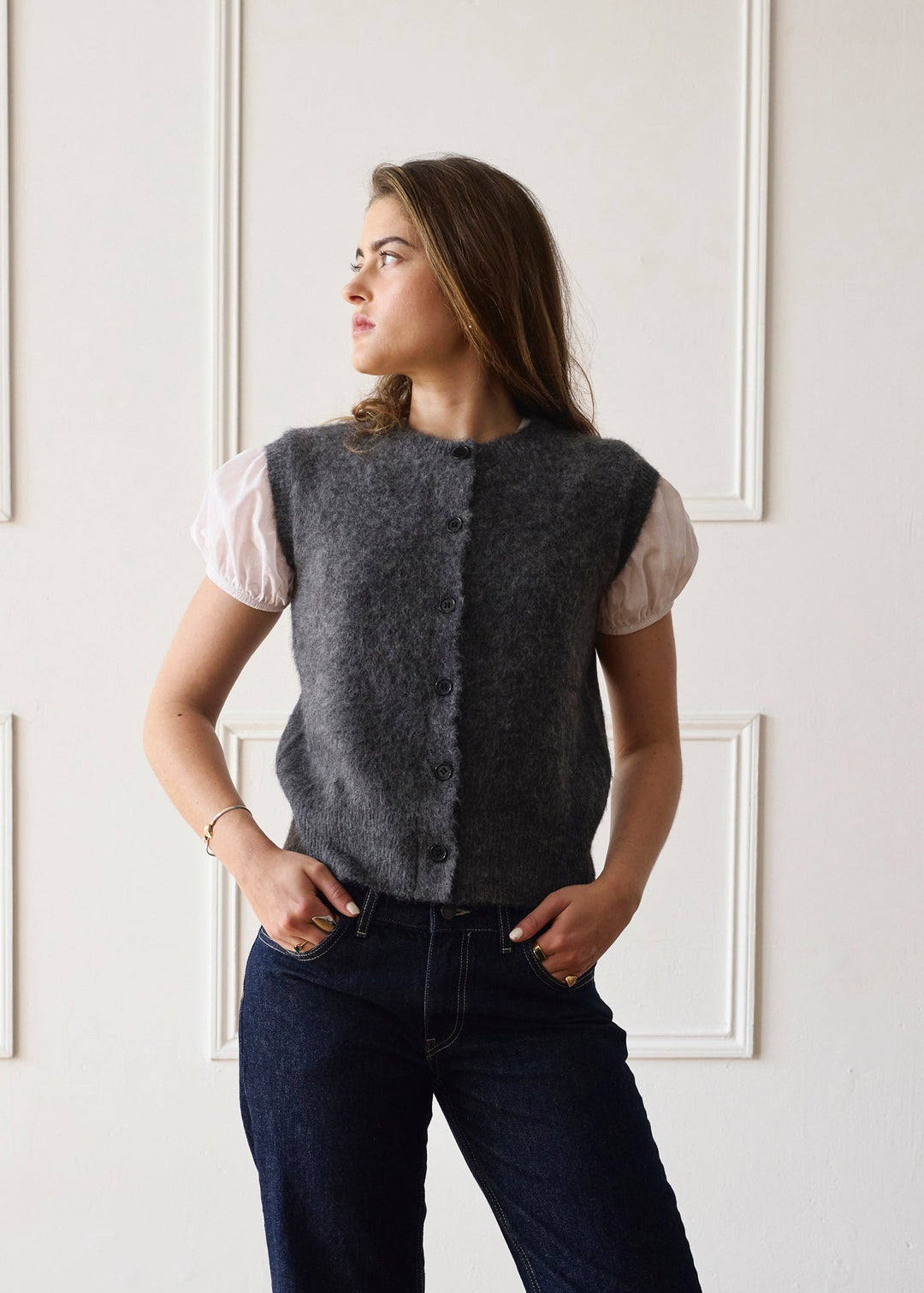 Gilet en Maille - Gris Foncé