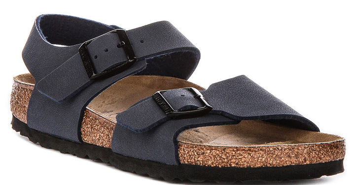 Birkenstock New York schoenen | Marineblauw kenmerkend Birkenstock-bovenmateriaal voor kinderen - Smalle pasvorm