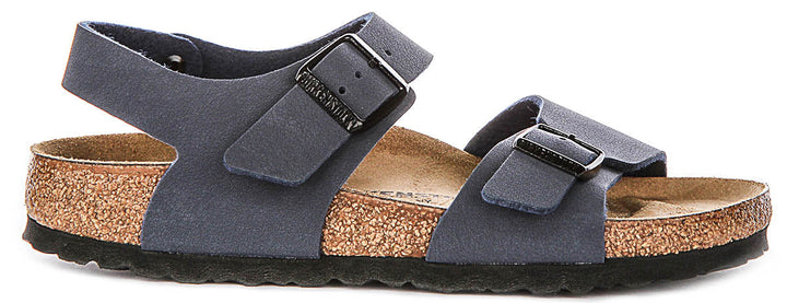 Birkenstock New York schoenen | Marineblauw kenmerkend Birkenstock-bovenmateriaal voor kinderen - Smalle pasvorm