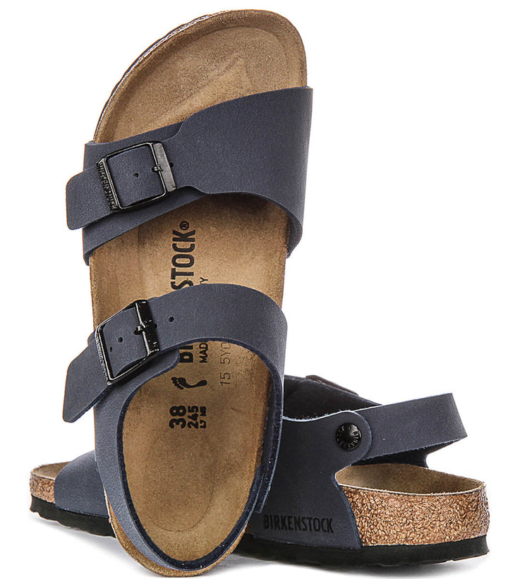 Birkenstock New York schoenen | Marineblauw kenmerkend Birkenstock-bovenmateriaal voor kinderen - Smalle pasvorm