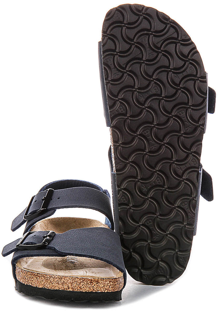 Birkenstock New York schoenen | Marineblauw kenmerkend Birkenstock-bovenmateriaal voor kinderen - Smalle pasvorm