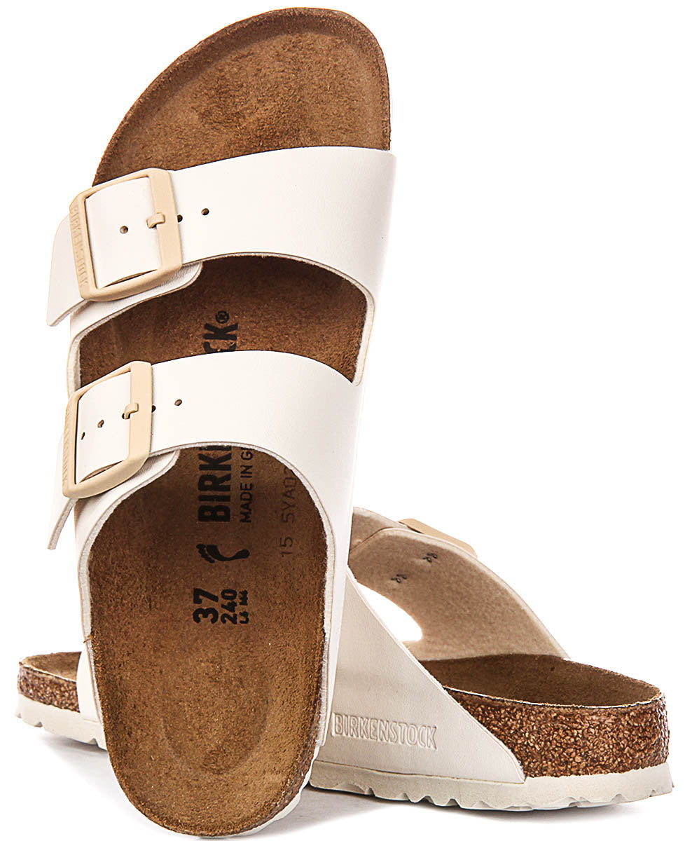 Birkenstock Arizona-sandaler | benvit Birko-Flor för kvinnor – smal passform