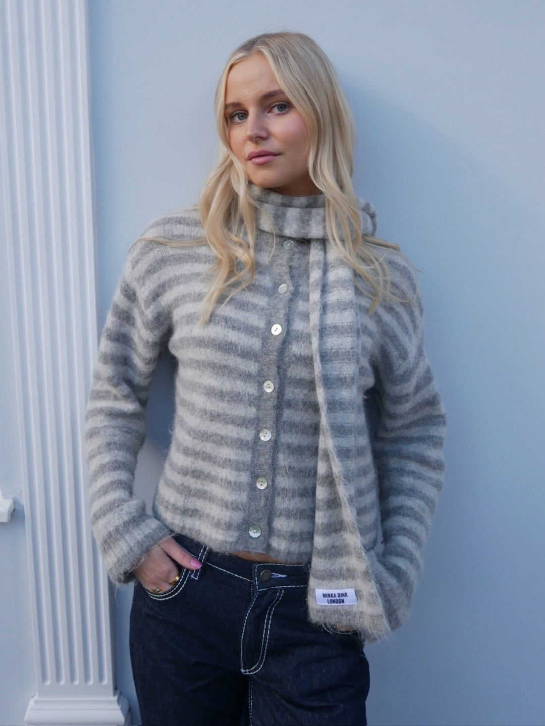 Cardigan Evie - Rayures Grises