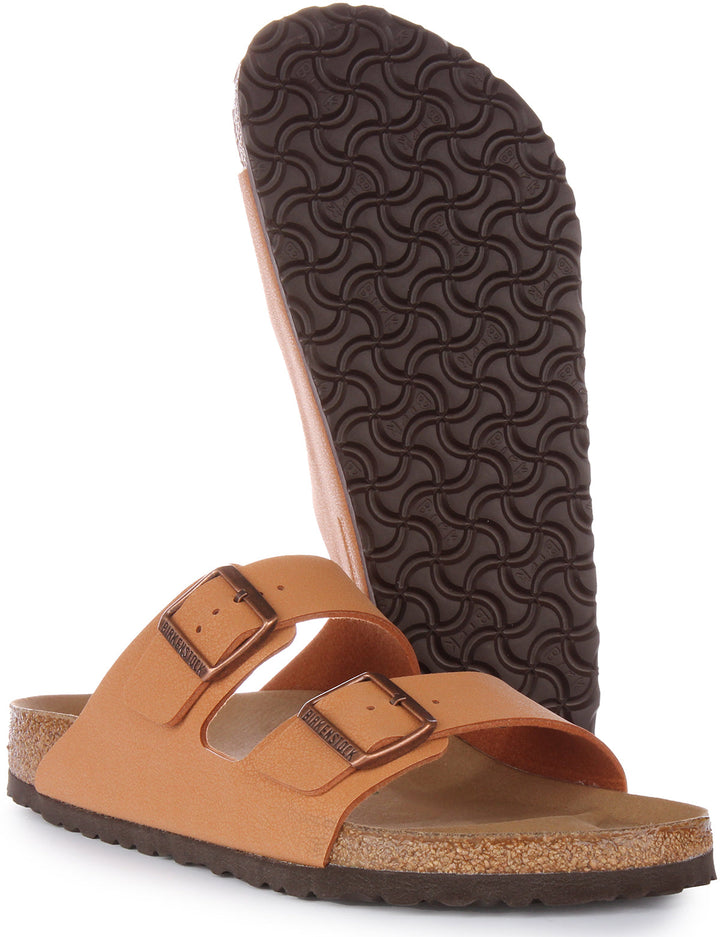 Birkenstock Arizona-sandaler | Persikofärgad Birko-Flor – veganvänliga för män och kvinnor