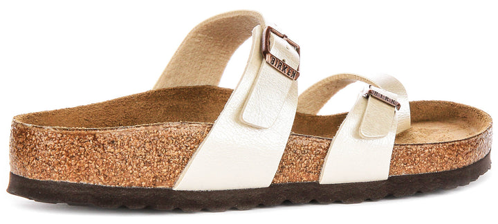 Birkenstock Mayari-sandaler | Pärlvit Birko-Flor – metallisk finish för kvinnor