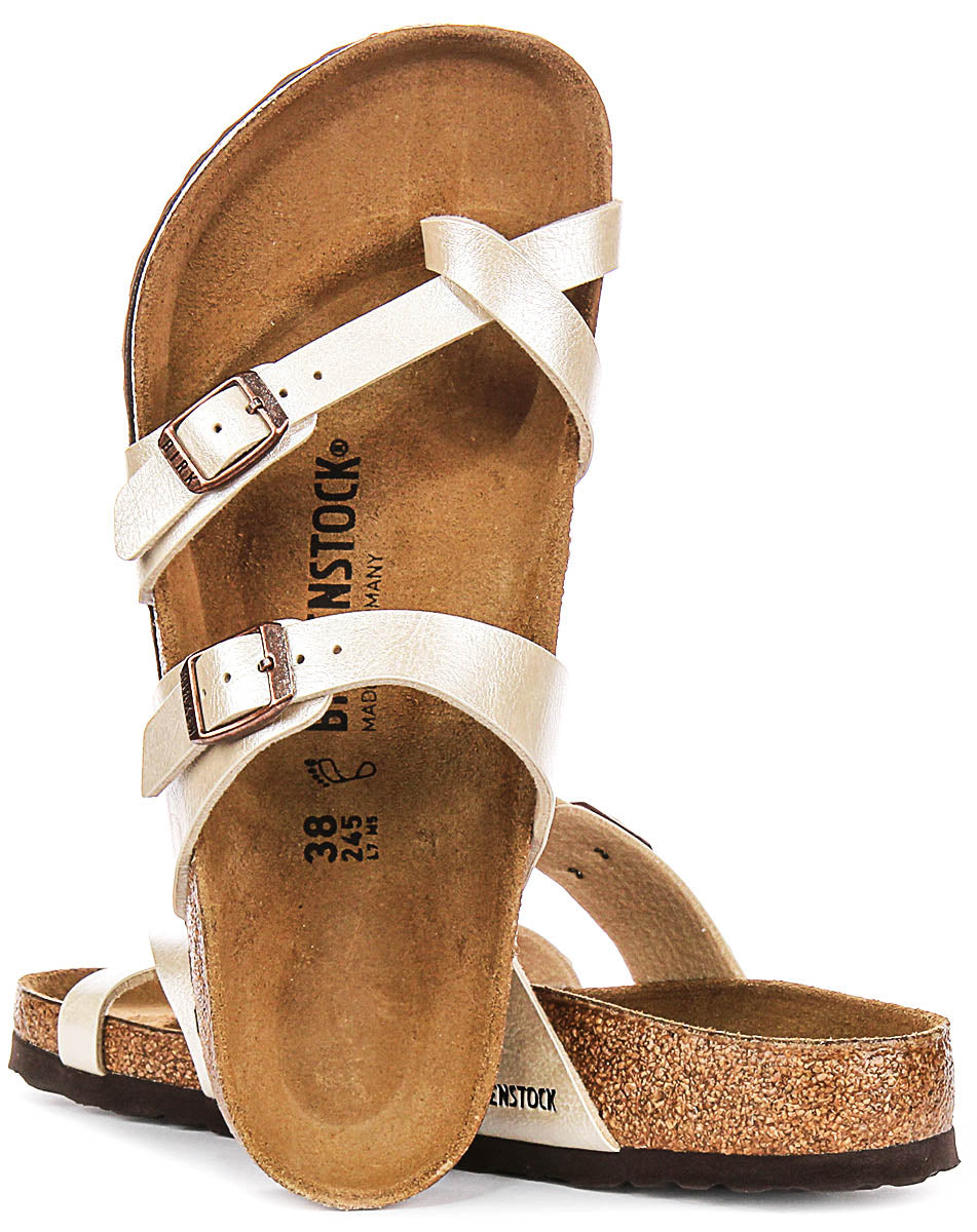 Birkenstock Mayari-sandaler | Pärlvit Birko-Flor – metallisk finish för kvinnor