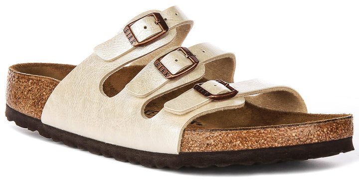 Birkenstock Florida-sandaler | pärlvit Birko-Flor för kvinnor – normal passform