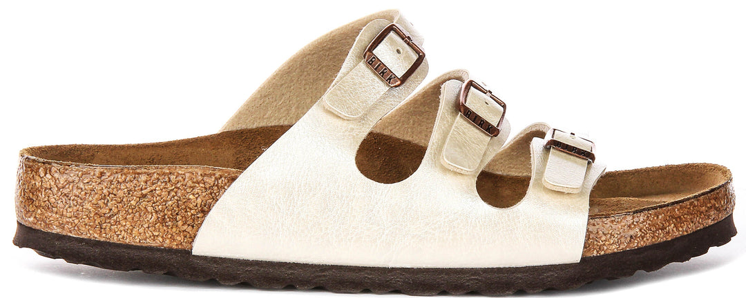 Birkenstock Florida-sandaler | pärlvit Birko-Flor för kvinnor – normal passform