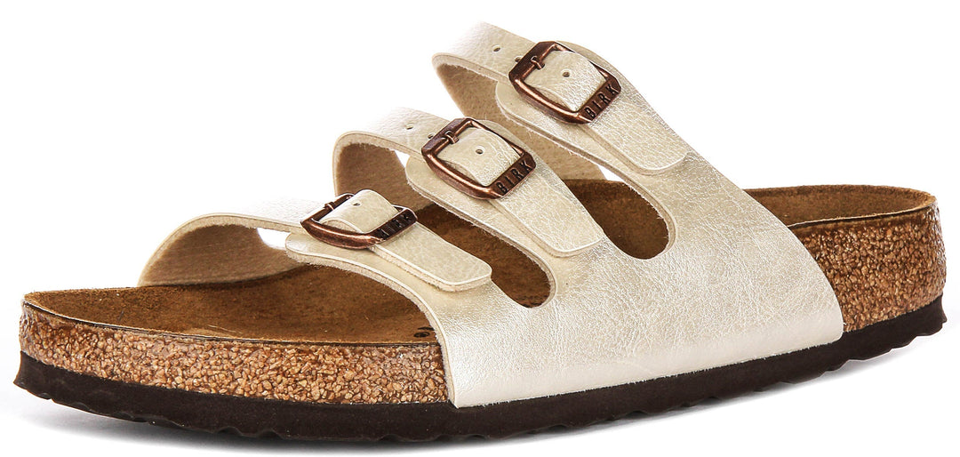 Birkenstock Florida-sandaler | pärlvit Birko-Flor för kvinnor – normal passform
