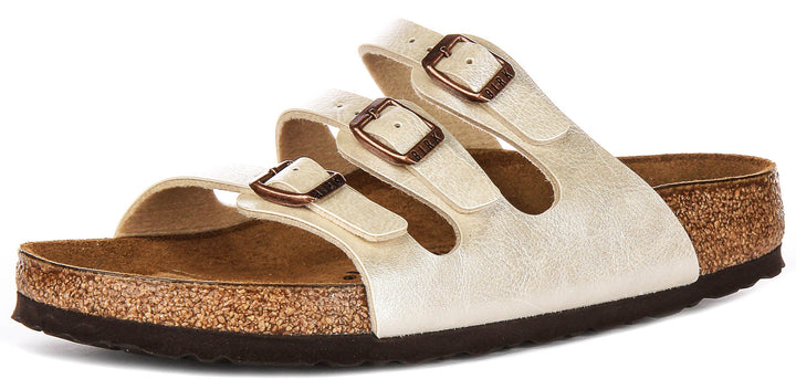 Birkenstock Florida-sandaler | pärlvit Birko-Flor för kvinnor – normal passform