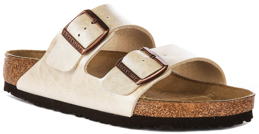 Birkenstock Arizona-sandaler | pärlvit Birko-Flor för kvinnor – normal passform