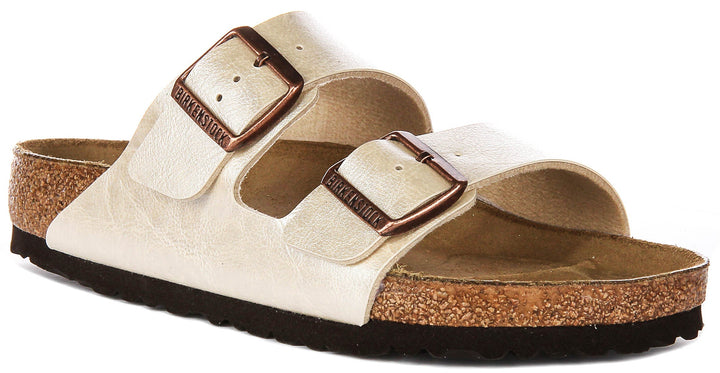 Birkenstock Arizona-sandaler | pärlvit Birko-Flor för kvinnor – normal passform