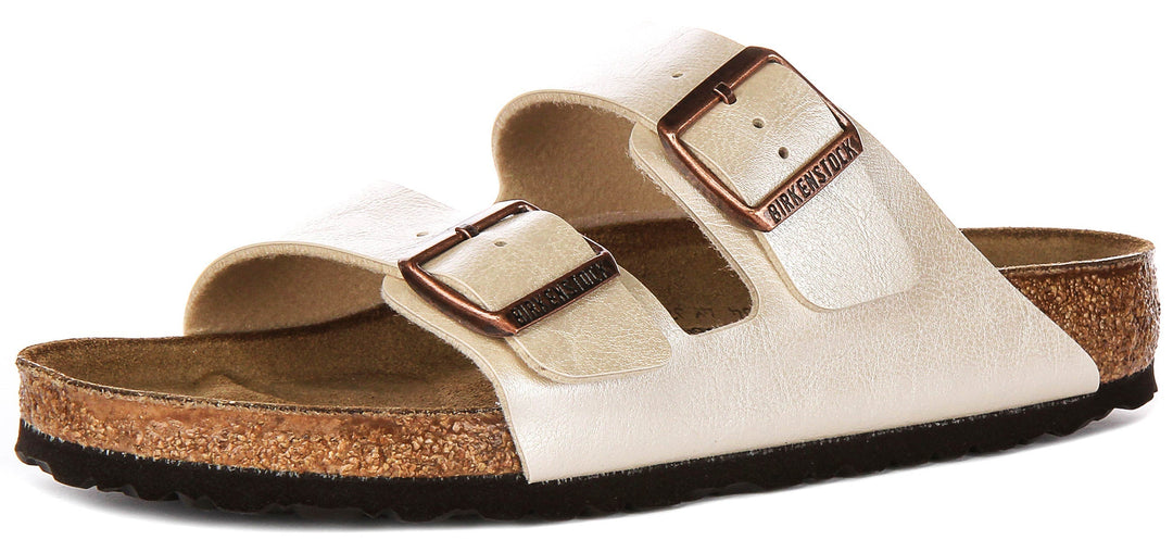 Birkenstock Arizona-sandaler | pärlvit Birko-Flor för kvinnor – normal passform
