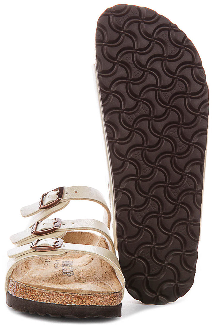 Birkenstock Florida Sandals | Pearl White Birko-Flor for Women - Narrow Fit