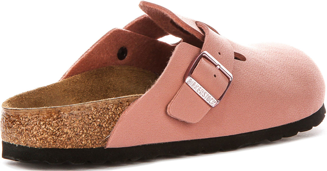 Birkenstock Boston-tofflor | rosa Birko-Flor för barn – smal passform