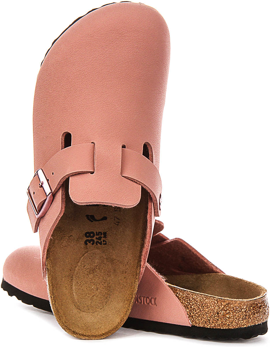 Birkenstock Boston-tofflor | rosa Birko-Flor för barn – smal passform